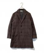 BEAUTY&YOUTHビューティーアンドユース）の古着「チェック メルトン チェスターコート」｜ブラウン