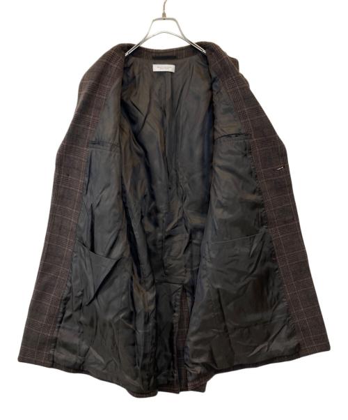 BEAUTY&YOUTH（ビューティーアンドユース）BEAUTY&YOUTH (ビューティーアンドユース) チェック メルトン チェスターコート ブラウン サイズ:Lの古着・服飾アイテム