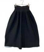 HeRIN.CYEヘリンドットサイ）の古着「Jersey volum knit skirt 530HSM71-0140-1 スカート」｜ブラック
