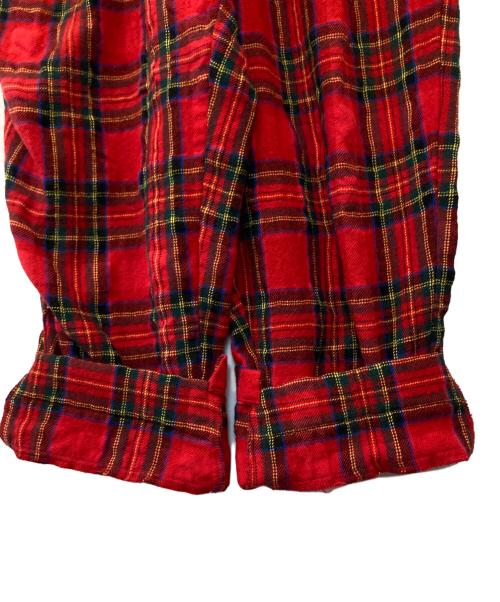 HISUIHIROKOITO（ヒスイヒロコイトウ）HISUIHIROKOITO (ヒスイヒロコイトウ) ウエストリブ切替タックデザインチェックパンツ H19AWP02 レッド サイズ:Mの古着・服飾アイテム