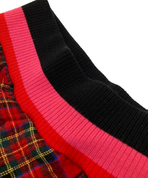 HISUIHIROKOITO（ヒスイヒロコイトウ）HISUIHIROKOITO (ヒスイヒロコイトウ) ウエストリブ切替タックデザインチェックパンツ H19AWP02 レッド サイズ:Mの古着・服飾アイテム