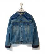 Maison Margiela 1メゾンマルジェラ 1）の古着「ノーカラーデニムジャケット　S51AM0467 S30561」｜インディゴ
