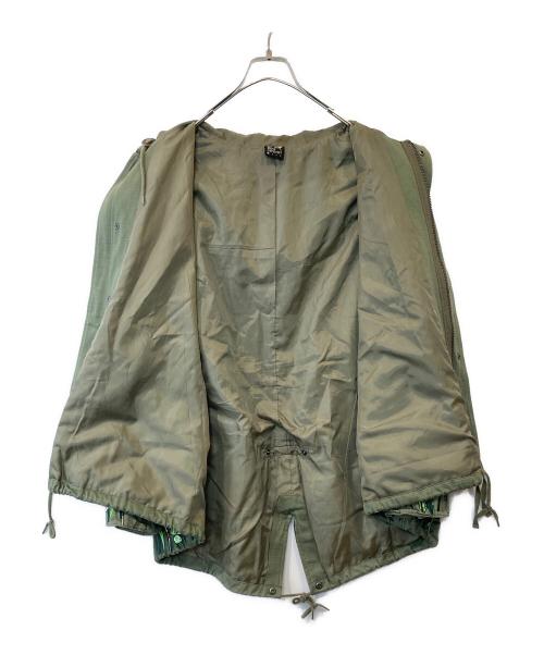 go slow caravan（ゴースローキャラバン）go slow caravan (ゴースローキャラバン) スラブサテンパネル刺繍モッズコート　390232 グリーン サイズ:2の古着・服飾アイテム