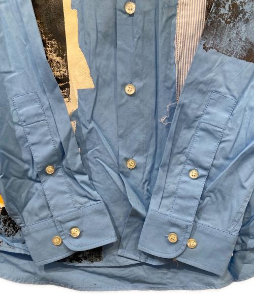 Stockholm Surfboard Club（ストックホルム サーフボード クラブ）STOCKHOLM SURFBOARD CLUB　 (ストックホルム サーフボード クラブ) ペイントシャツ スカイブルー サイズ:44の古着・服飾アイテム