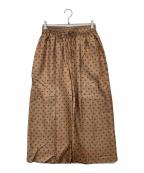 BUNONブノン）の古着「Tuck Pants / シルクドットイージーパンツ」｜ベージュ×グリーン