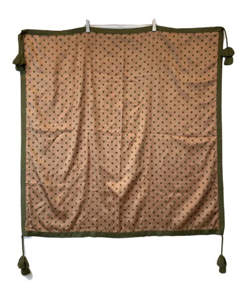 BUNON（ブノン）BUNON (ブノン) ドットスカーフ ベージュ×グリーンの古着・服飾アイテム