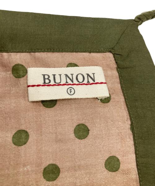 BUNON（ブノン）BUNON (ブノン) ドットスカーフ ベージュ×グリーンの古着・服飾アイテム