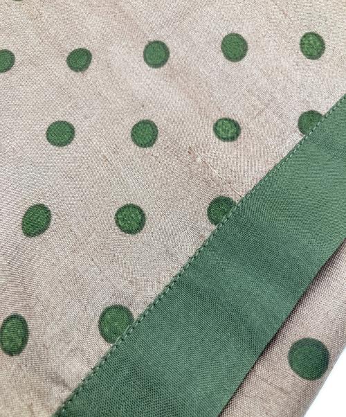 BUNON（ブノン）BUNON (ブノン) ドットスカーフ ベージュ×グリーンの古着・服飾アイテム