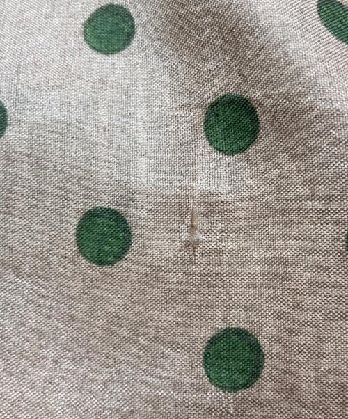 BUNON（ブノン）BUNON (ブノン) ドットスカーフ ベージュ×グリーンの古着・服飾アイテム