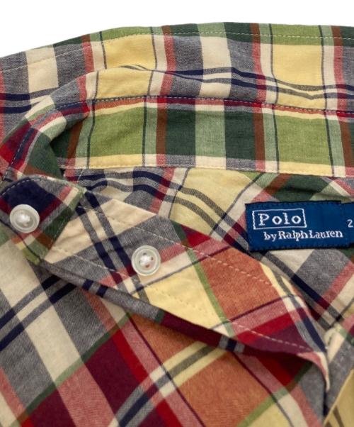 POLO by  RALPH LAUREN（ポロ バイ ラルフローレン）POLO by  RALPH LAUREN (ポロ バイ ラルフローレン) クロップド チェック コットン タイフロント トップ レッド サイズ:2の古着・服飾アイテム