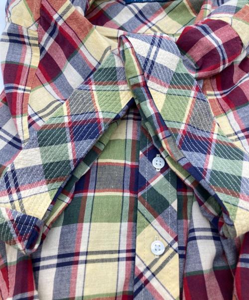 POLO by  RALPH LAUREN（ポロ バイ ラルフローレン）POLO by  RALPH LAUREN (ポロ バイ ラルフローレン) クロップド チェック コットン タイフロント トップ レッド サイズ:2の古着・服飾アイテム