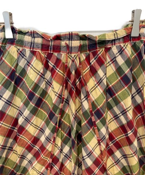 POLO BY RALPH LAUREN（ポロ バイ ラルフローレン）POLO by RALPH LAUREN (ポロ バイ ラルフローレン) クロップド チェック コットン タイフロント スカート レッドの古着・服飾アイテム