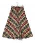 POLO by RALPH LAUREN（ポロ バイ ラルフローレン）の古着「クロップド チェック コットン タイフロント スカート」｜レッド