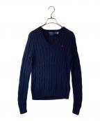 POLO by  RALPH LAURENポロ バイ ラルフローレン）の古着「ケーブルニット」｜ネイビー