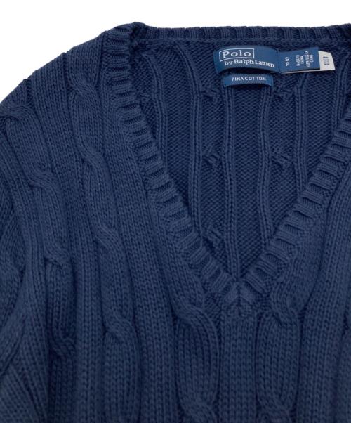POLO by  RALPH LAUREN（ポロ バイ ラルフローレン）POLO by  RALPH LAUREN (ポロ バイ ラルフローレン) ケーブルニット ネイビー サイズ:SPの古着・服飾アイテム