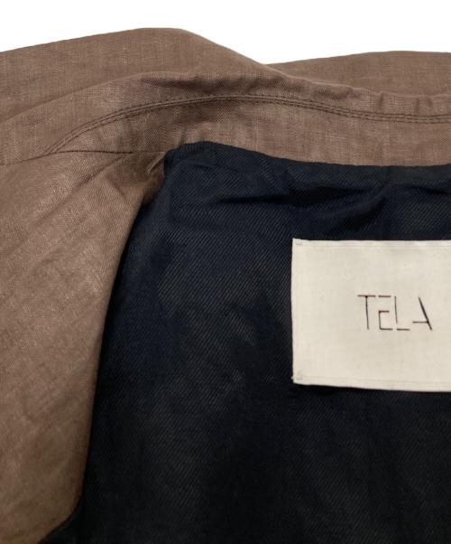 TELA（テラ）tela (テラ) リネンテーラードジャケット ブラウン サイズ: 42の古着・服飾アイテム