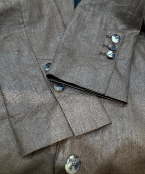 TELA（テラ）tela (テラ) リネンテーラードジャケット ブラウン サイズ: 42の古着・服飾アイテム