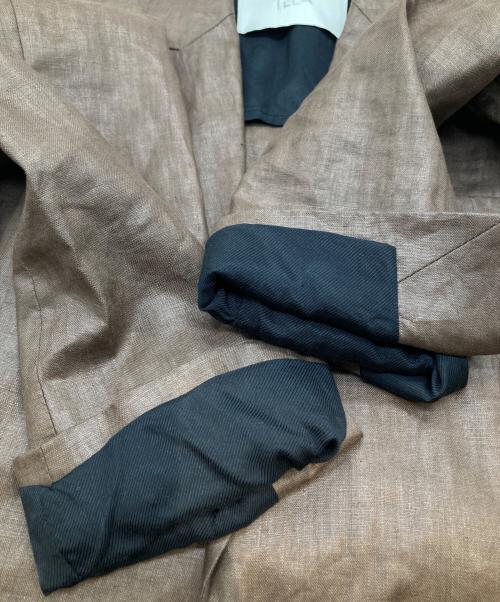 TELA（テラ）tela (テラ) リネンテーラードジャケット ブラウン サイズ: 42の古着・服飾アイテム
