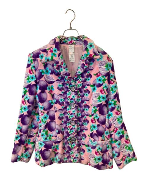 GIANNI VERSACE（ジャンニ・ヴェルサーチ）GIANNI VERSACE (ジャンニ・ヴェルサーチ) パイル地総柄スカートセットアップ マルチカラー サイズ:38の古着・服飾アイテム