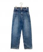 YANUKヤヌーク）の古着「ボーイズストレートLEA　57121232」｜インディゴ