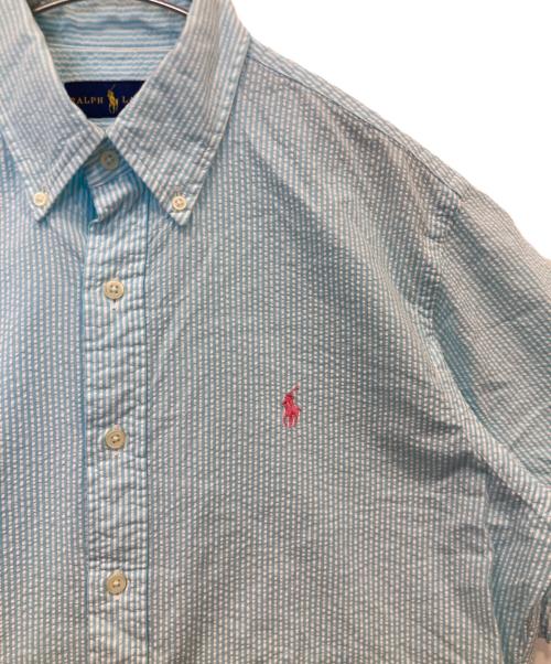 RALPH LAUREN（ラルフローレン）RALPH LAUREN (ラルフローレン) シアサッカーシャツ ブルー サイズ:Mの古着・服飾アイテム