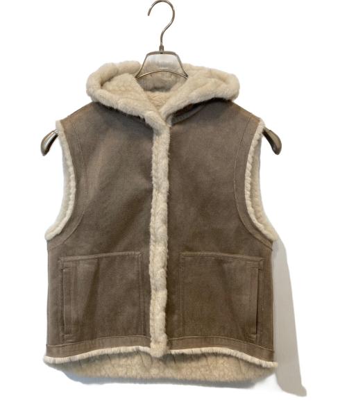 KIYOKO TAKASE（キヨコ タカセ）KIYOKO TAKASE (キヨコ タカセ) ケーブル柄フェイクファー ジレ 01-13VI04 アイボリー サイズ:11の古着・服飾アイテム