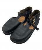 AURORA SHOESオーロラシューズ）の古着「Rストラップ コンフォートシューズ」｜ブラック