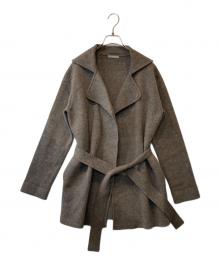 theory luxe（セオリーリュクス）の古着「ダブルフェイスニットカーディガン 03-2303736」｜ブラウン