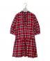 BURBERRY BLUE LABEL（バーバリーロンドンブルーレーベル）の古着「チェックフリルワンピース　E1J76-310-15」｜レッド