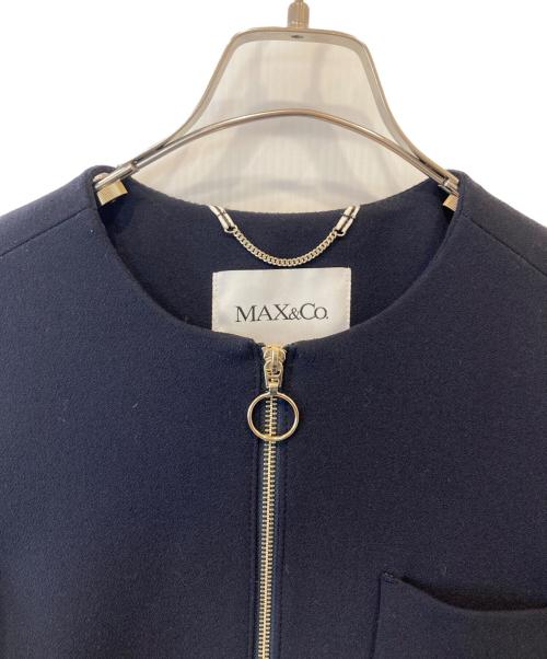 MAX&Co.（マックスアンドコー）MAX&Co. (マックスアンドコー) ノーカラージップコート ネイビー サイズ:36の古着・服飾アイテム