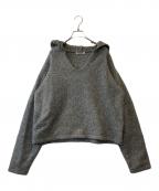 NKNITンニット）の古着「camel mix hooded KNIT NKNIT22AW-003 ニット」｜グレー
