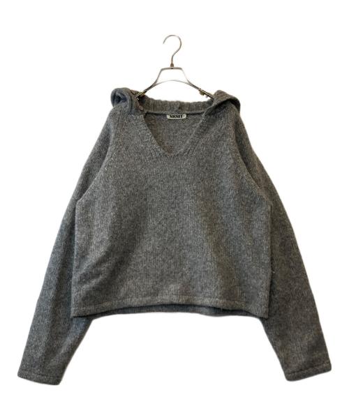 NKNIT（ンニット）NKNIT (ンニット) camel mix hooded KNIT NKNIT22AW-003 ニット グレー サイズ:表記がないため不明の古着・服飾アイテム