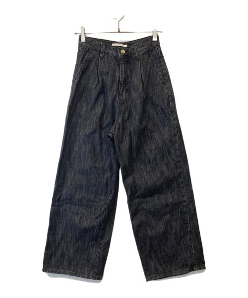 OHOTORO（オオトロ）OHOTORO (オオトロ) curve tucked jeans ブラック サイズ:Sの古着・服飾アイテム