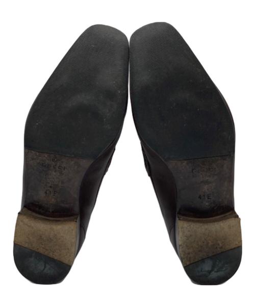 GUCCI（グッチ）GUCCI (グッチ) GG柄 レザーローファー 170311 ブラウン サイズ:41Eの古着・服飾アイテム