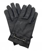 GUCCIグッチ）の古着「ホースビット付レザーグローブ」｜ブラック