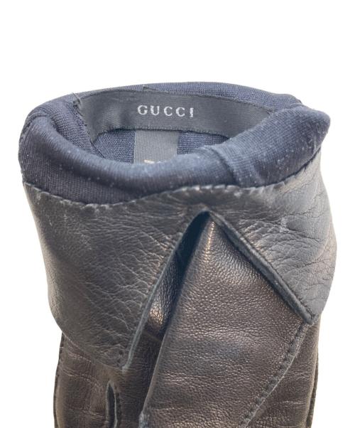 GUCCI（グッチ）GUCCI (グッチ) ホースビット付レザーグローブ ブラックの古着・服飾アイテム