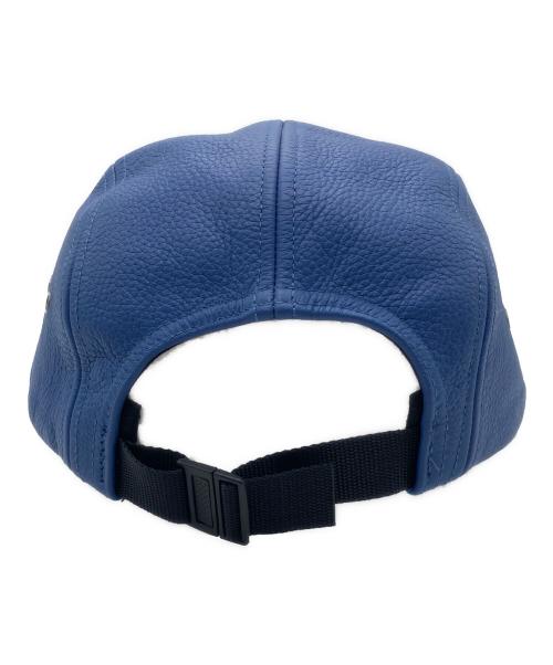 SUPREME（シュプリーム）Supreme (シュプリーム) 19SS pebbled leather camp cap ブルーの古着・服飾アイテム