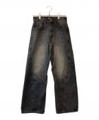 WYM LIDNMウィム バイ リドム）の古着「VINTAGE WASHED CURVED DENIM WYpt1240 デニム」｜ブラック
