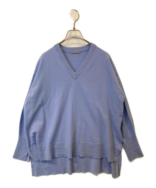theory luxe（セオリーリュクス）theory luxe (セオリーリュクス) FIONA/HIGHLAND ウールVネックニット　03-1301721 ブルー サイズ:38の古着・服飾アイテム