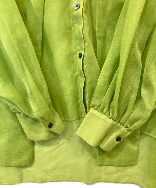 ADORE（アドーア）ADORE (アドーア) ソフトオーガンジーブラウス　531-421070 グリーン サイズ:38の古着・服飾アイテム