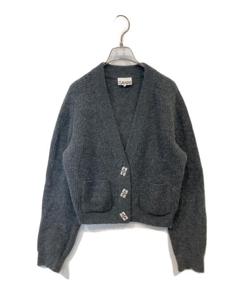GANNI（ガニー）Ganni (ガニー) Soft Wool Cardigan Solid K1923 カーディガン グレー サイズ:Sの古着・服飾アイテム