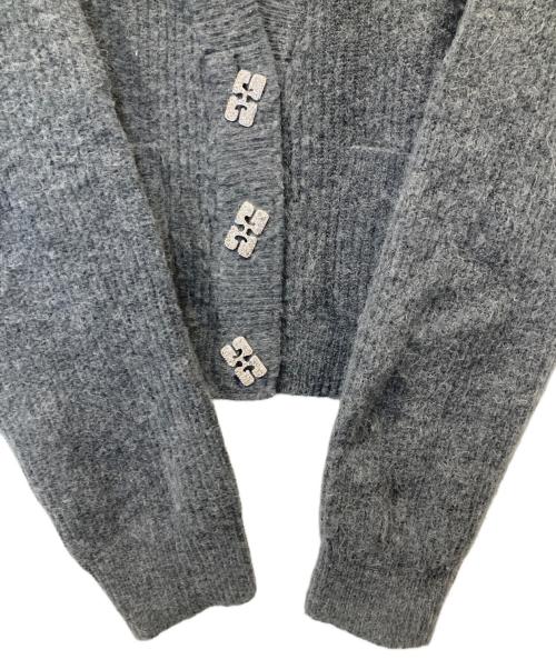 GANNI（ガニー）Ganni (ガニー) Soft Wool Cardigan Solid K1923 カーディガン グレー サイズ:Sの古着・服飾アイテム