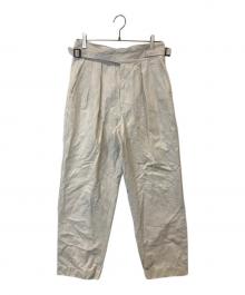 KABEL（カベル）の古着「ベルテッドタックテーパードパンツ #KL0420-02-2004CLT」｜ホワイト