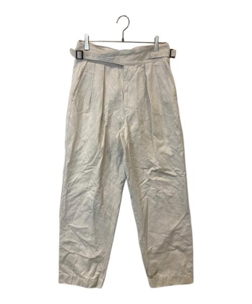 KABEL（カベル）KABEL (カベル) ベルテッドタックテーパードパンツ #KL0420-02-2004CLT ホワイト サイズ:2の古着・服飾アイテム