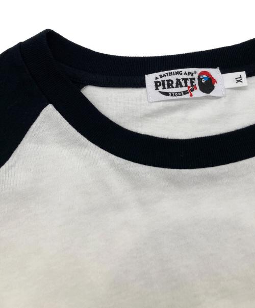 A BATHING APE（ア ベイシング エイプ）A BATHING APE (ア ベイシング エイプ) 7分袖カットソー　004LTK701004M ブラック×ホワイト サイズ:XLの古着・服飾アイテム