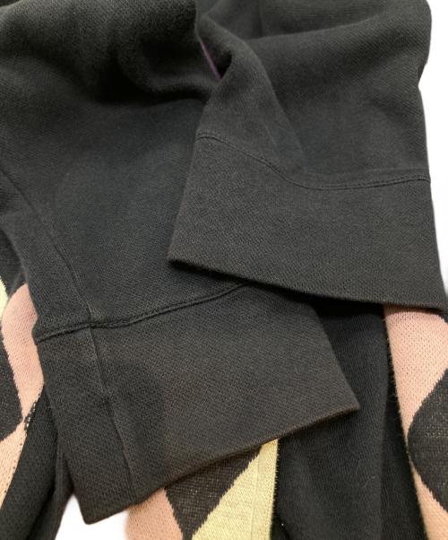 BURBERRY BLACK LABEL（バーバリーブラックレーベル）BURBERRY BLACK LABEL (バーバリーブラックレーベル) アーガイルジップニット パープル サイズ:3の古着・服飾アイテム