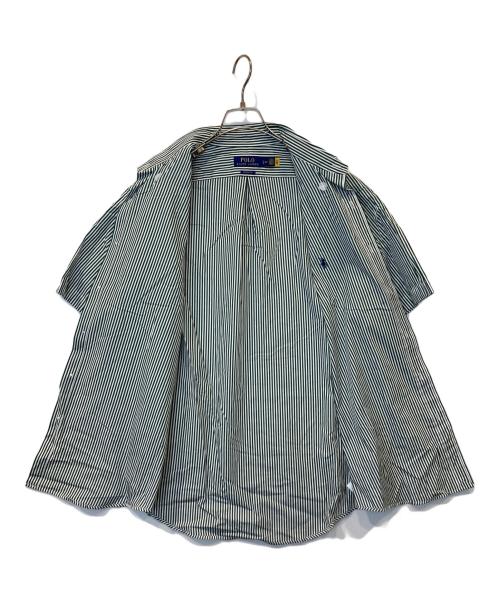 POLO RALPH LAUREN（ポロ・ラルフローレン）POLO RALPH LAUREN (ポロ・ラルフローレン) 半袖ストライプシャツ グリーン サイズ:Lの古着・服飾アイテム