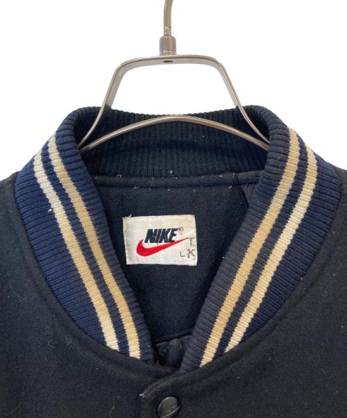 NIKE（ナイキ）NIKE (ナイキ) 袖レザースタジャン ブラック×ホワイト サイズ:Lの古着・服飾アイテム