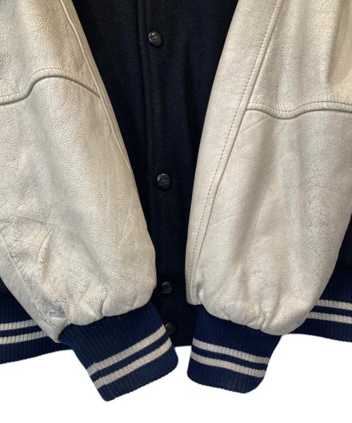 NIKE（ナイキ）NIKE (ナイキ) 袖レザースタジャン ブラック×ホワイト サイズ:Lの古着・服飾アイテム