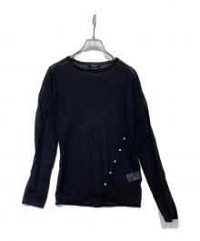 edition（エディション）の古着「シアーアシンメトリートップス 34-02-41-02007」｜ブラック